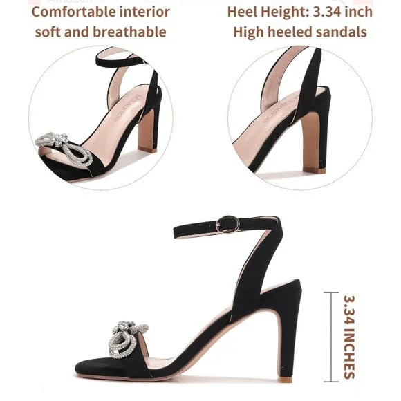 Milanolce Women’s Bow Tie Rhinestone Sandals (Amputee Shoe) Left Only - Size 10 - Picture 6 of 6